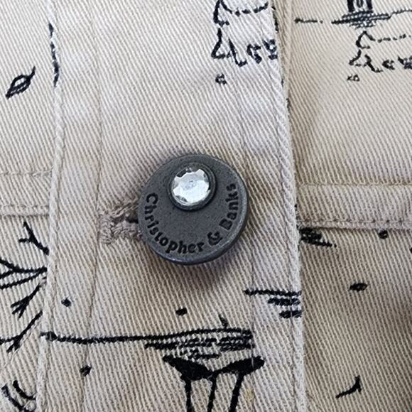 Christopher & Banks Tan Stretch Dog Print Jacket Women's Size Small 2007 - Picture 11 of 13